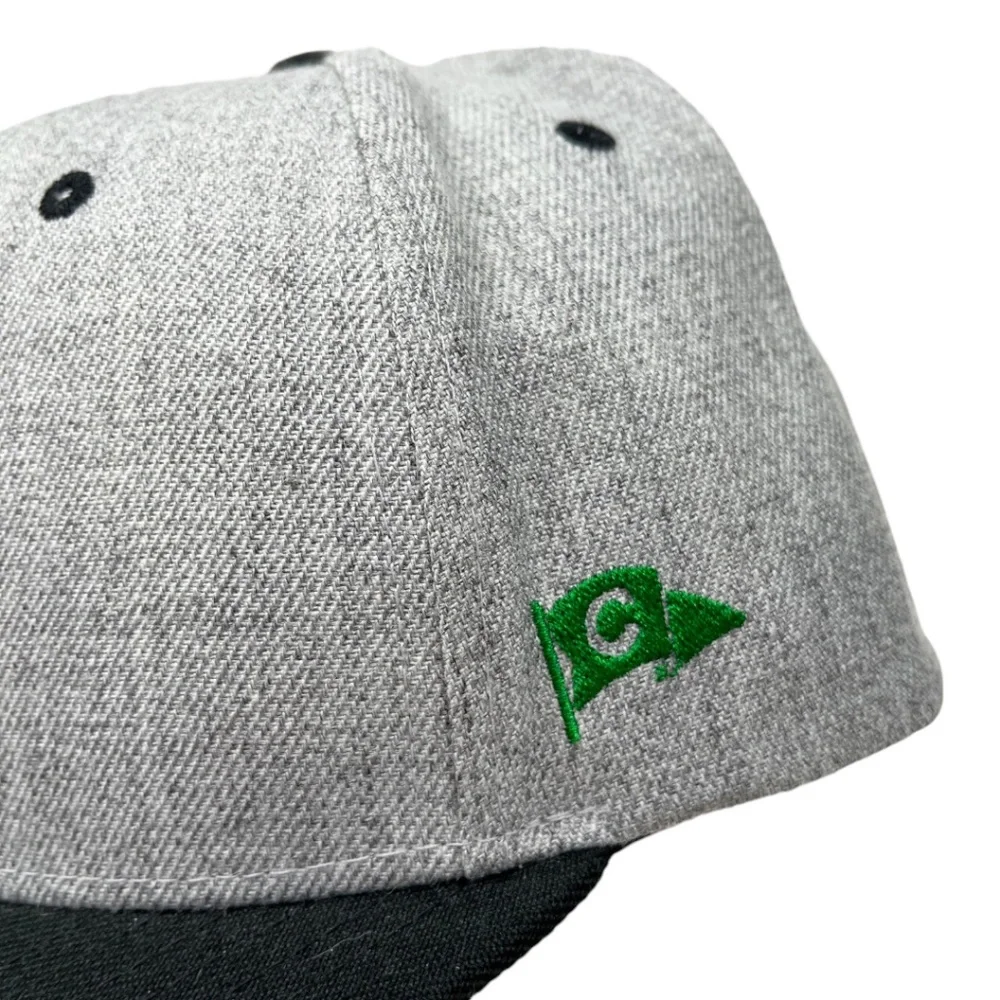NWOT Boston Shamrock 3D Embroidered Flat Brim Hat Wool Blend Snapback